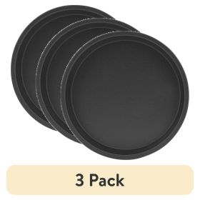 (3 pack) Mainstays Nonstick Steel Round Cake Pan, 9", Dark Gray