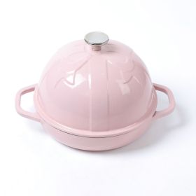 HAWOK Cast Iron Bread Cloche, Dia. 7.8inch/20cm, Sourdough Baking Pan Enameled Pink