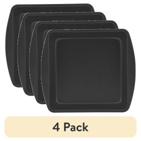 (4 pack) Nonstick 7.6" x 7.6" x 1.8" Square Cake Pan, Brownie Pan, Dark Gray