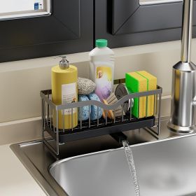 Kitchen Household Wall-mounted Multifunctional Multi-layer Carbon Steel Cleaning Supplies Rack,Please Note That This Product Is Shipped By Yourse (Color: Grey)