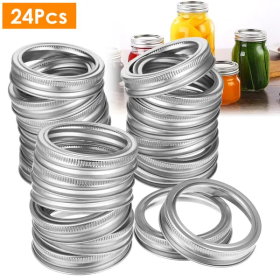 24 Pcs Regular Mouth Canning Jar Metal Rings (Option: 24pcs)